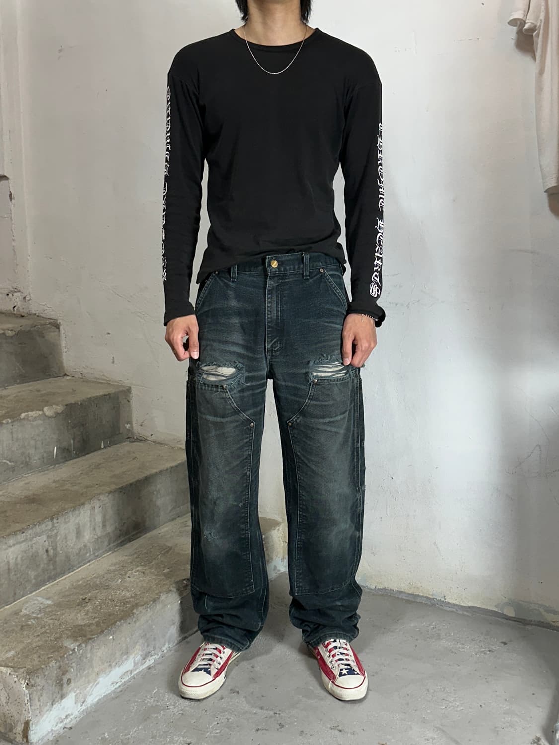 *RARE* OG 칼하트 B01 더블니 블랙 칼하트 썩블니 하드페이딩 상품이미지2