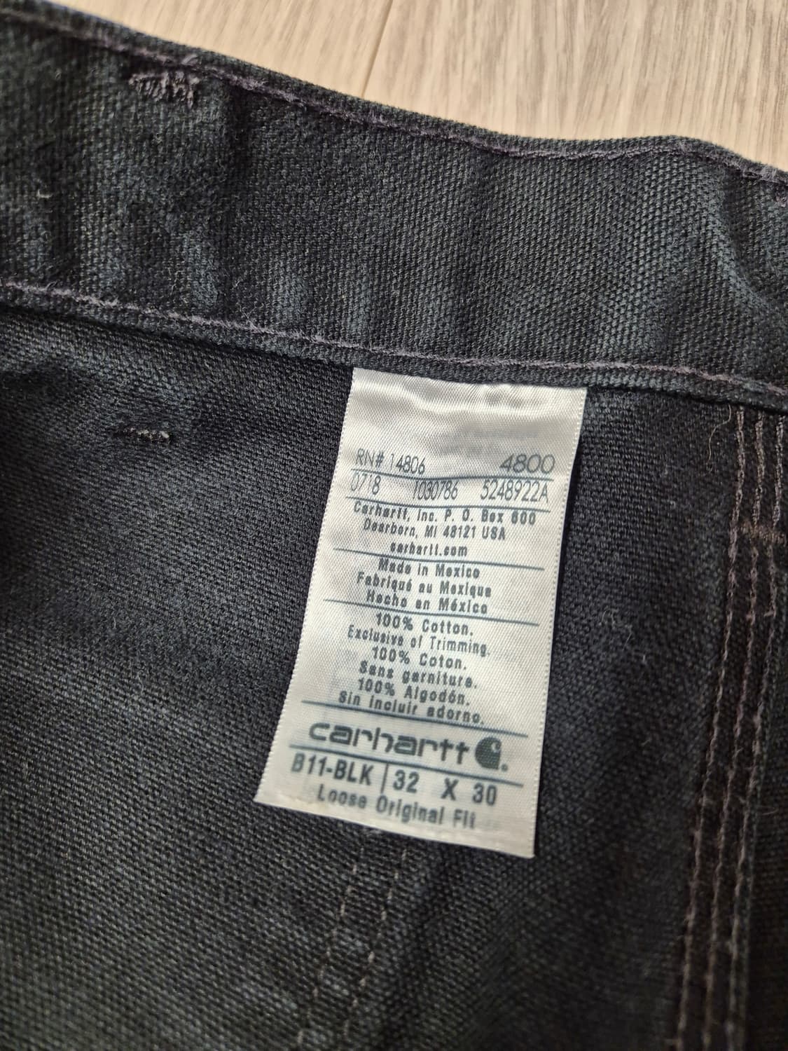 빈티지 칼하트 싱글니 팬츠 블랙 b11 (32x30) 상품이미지4