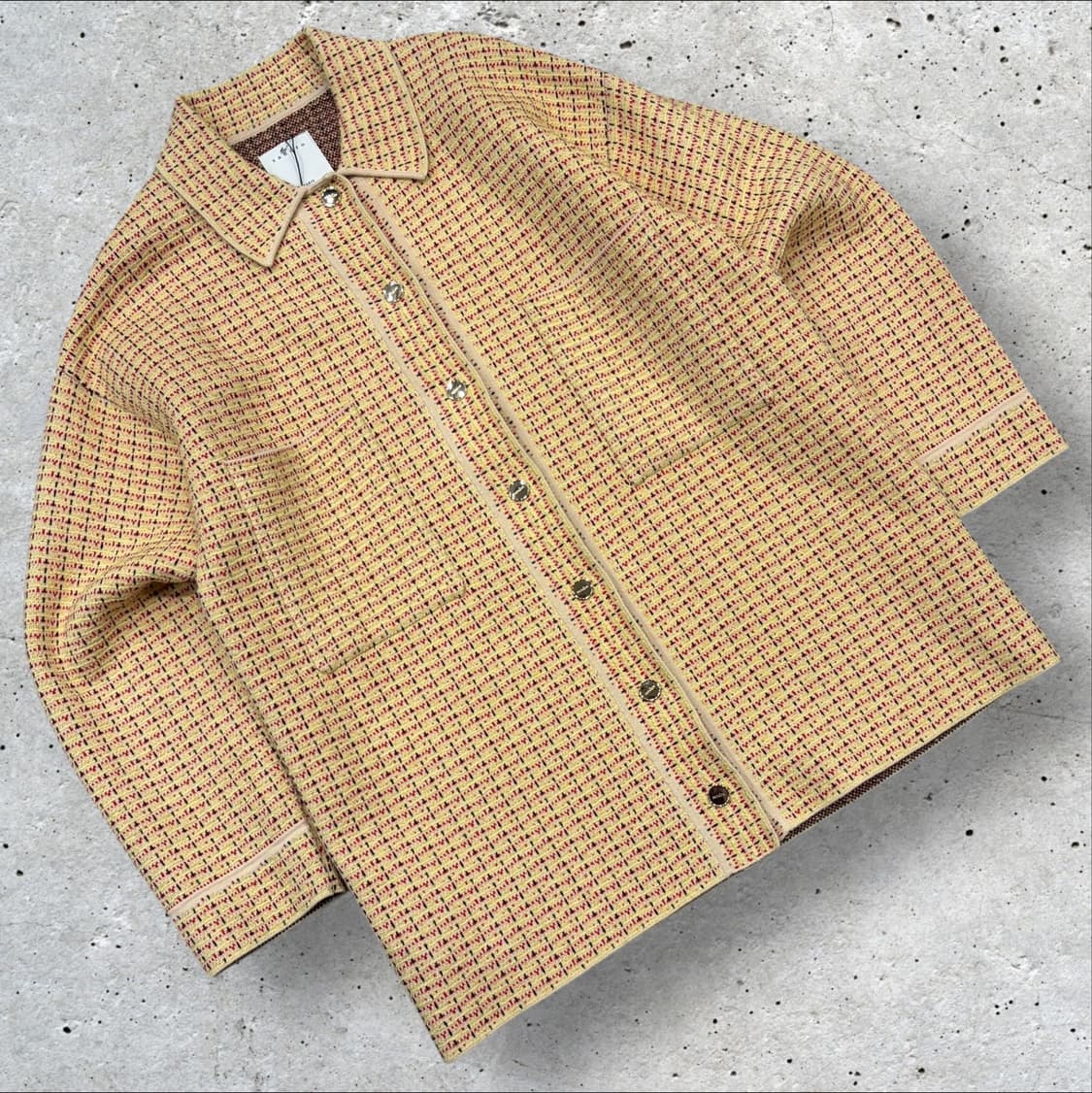 [3] 23FW 산드로 트위드 자켓 옐로우 레드 C962 상품이미지1