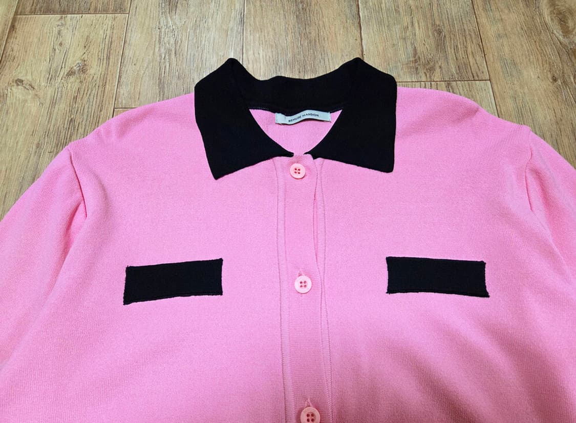 비뮤즈맨션(BEMUSE MANSION) 컬러 블록 니트가디건 프리사이즈 상품이미지6