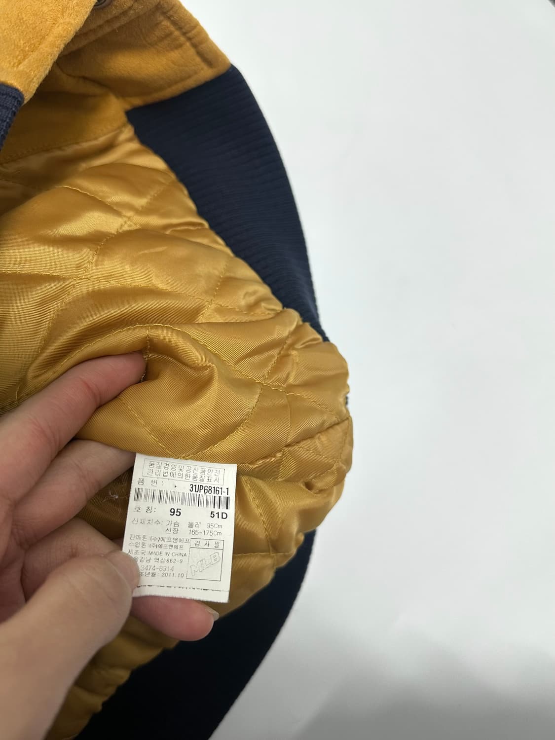 MLB 오클랜드 스웨이드 누빔 조끼 야구 자켓 상품이미지9