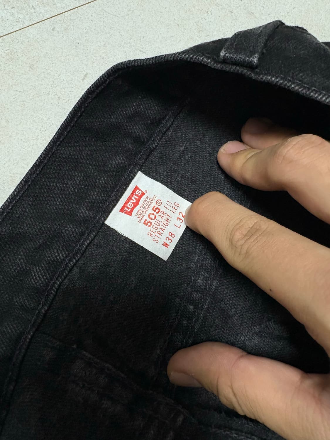 90s levi's 505 오렌지탭 블랙진 Made in USA 상품이미지6