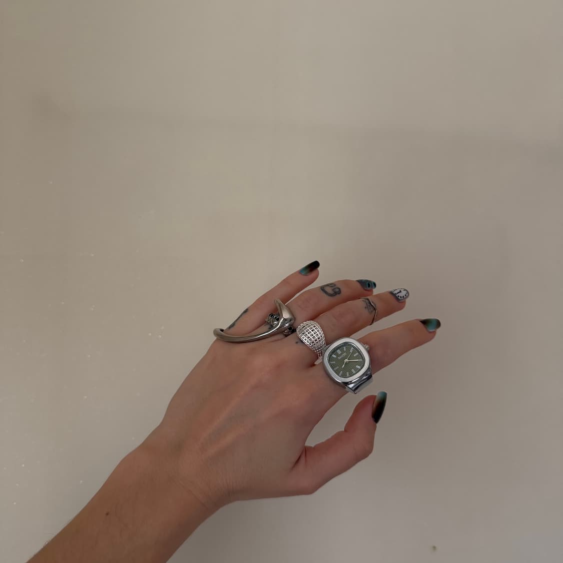 실버 메쉬 돔 볼륨 반지 상품이미지4