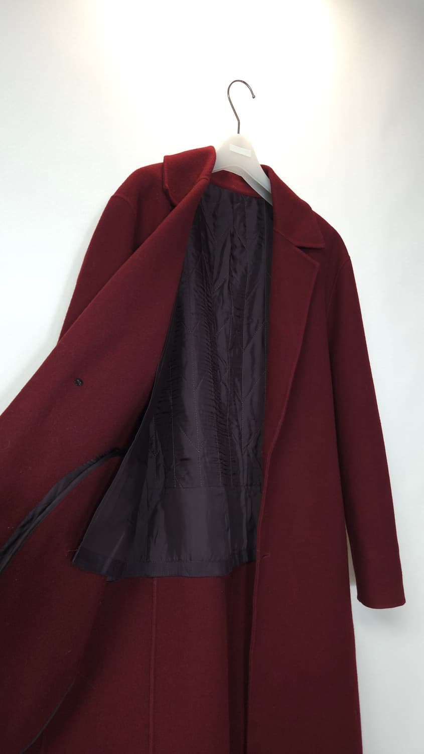 타임옴므 캐시미어 블랜디드 버건디  롱코트 100 사이즈 상품이미지8