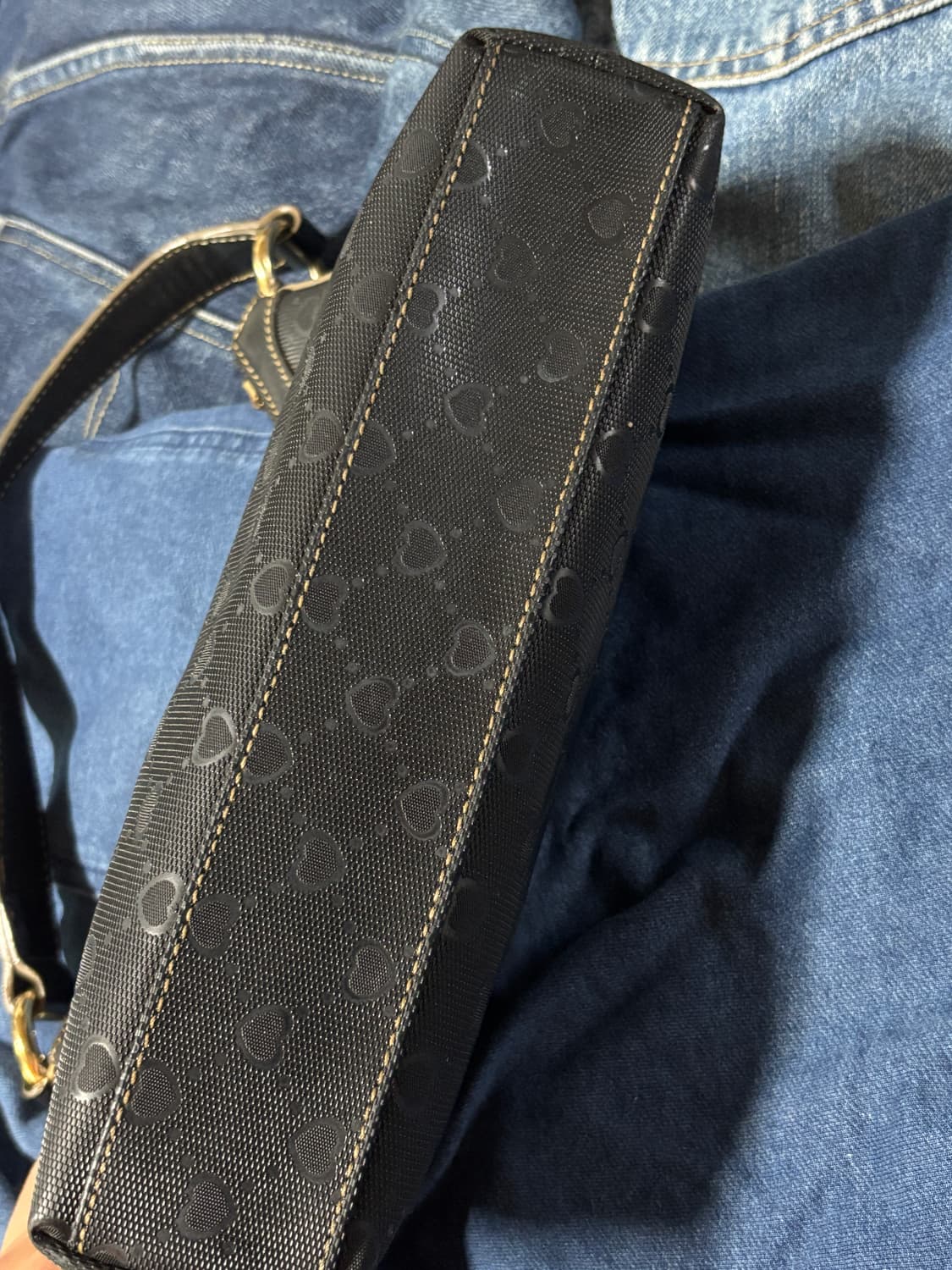 vintage love cat metalleather string bag 상품이미지5