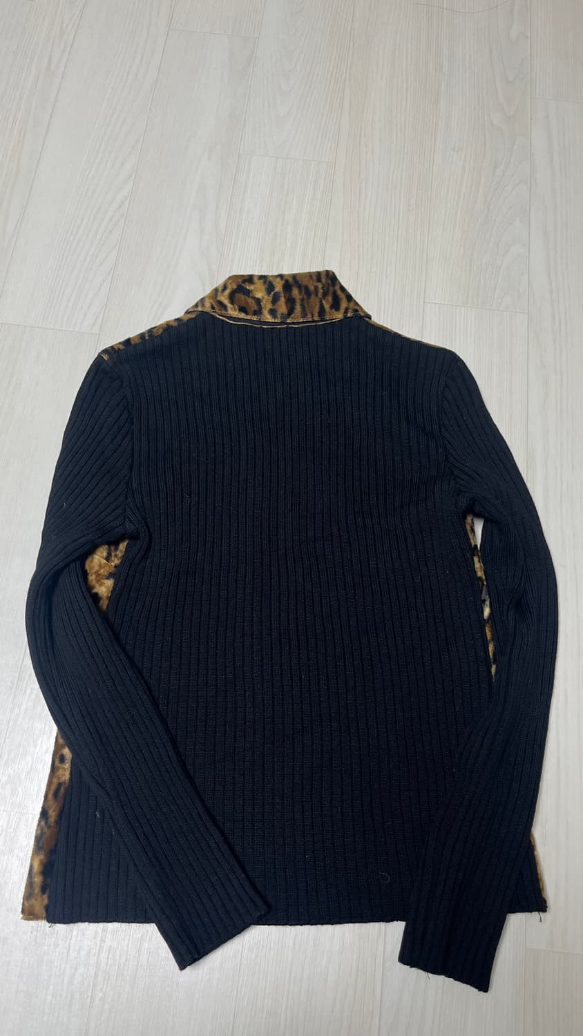 andreluciano 갸루깔 송치 레오파드 니트집업 상품이미지3