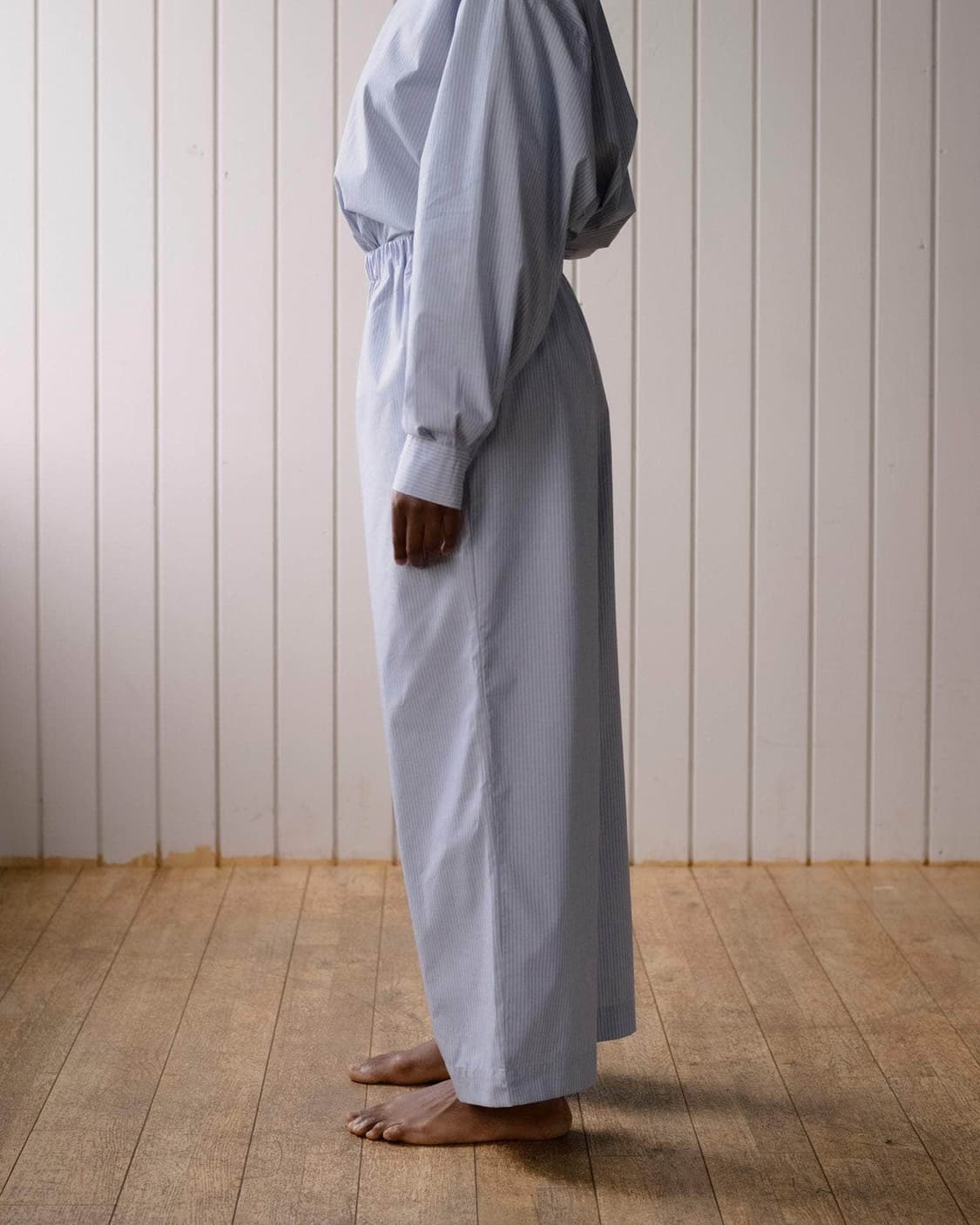 [XS,S,M]베이스레인지 Claude 오가닉 스트라이프 팬츠/블루 상품이미지5