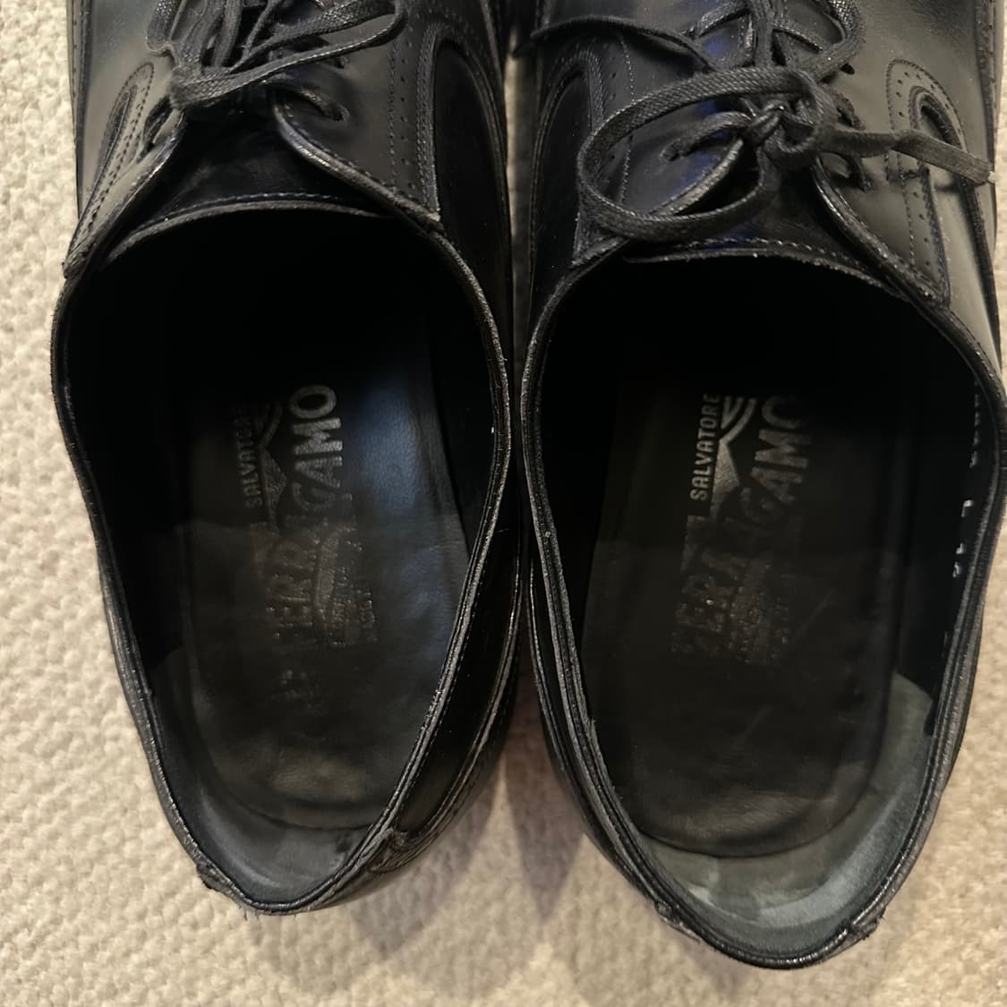 페라가모 Ferragamo 클래식 윙팁 더비 레더 슈즈 상품이미지6