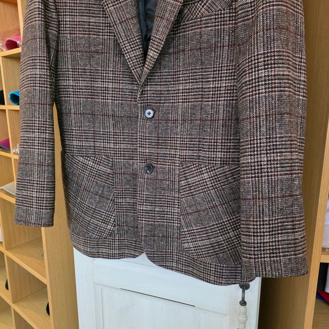 체크무늬 브라운 남성 자켓 상품이미지3