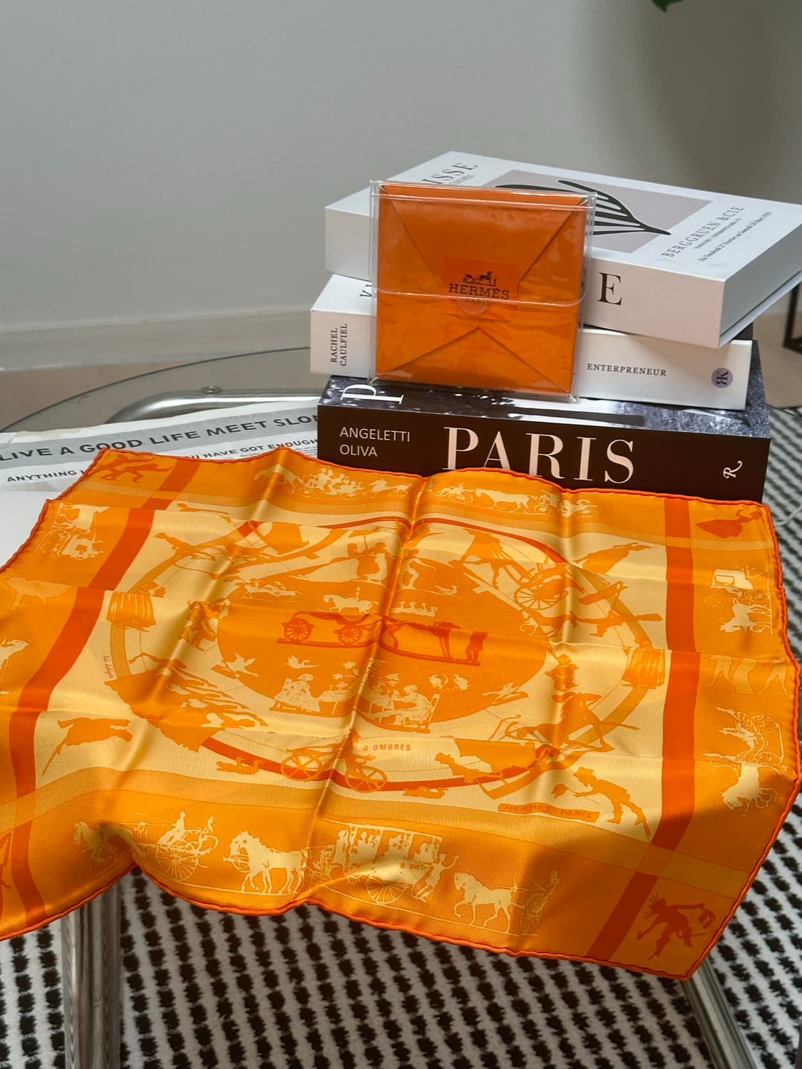 에르메스 쁘띠 스카프 오렌지 상품이미지1