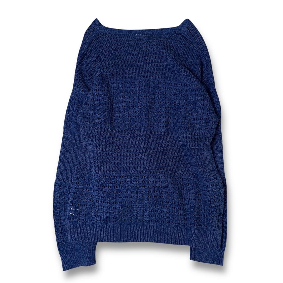 DKNY 네이비 그물 브이넥 시스루 긴팔 니트 2XL 상품이미지2