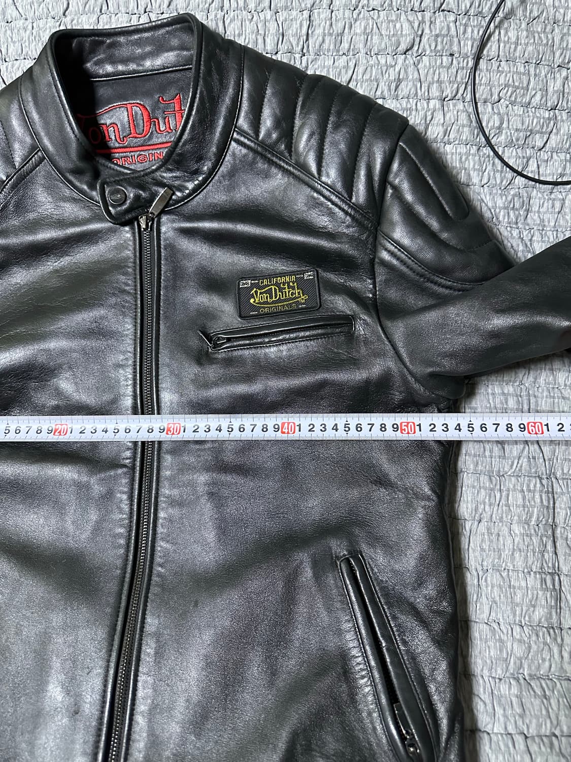 Von Dutch 가죽 라이더 자켓 블랙 100 상품이미지6