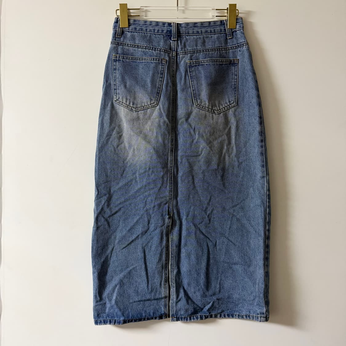 새상품 데님 미디 뒷트임 스커트 M 상품이미지4