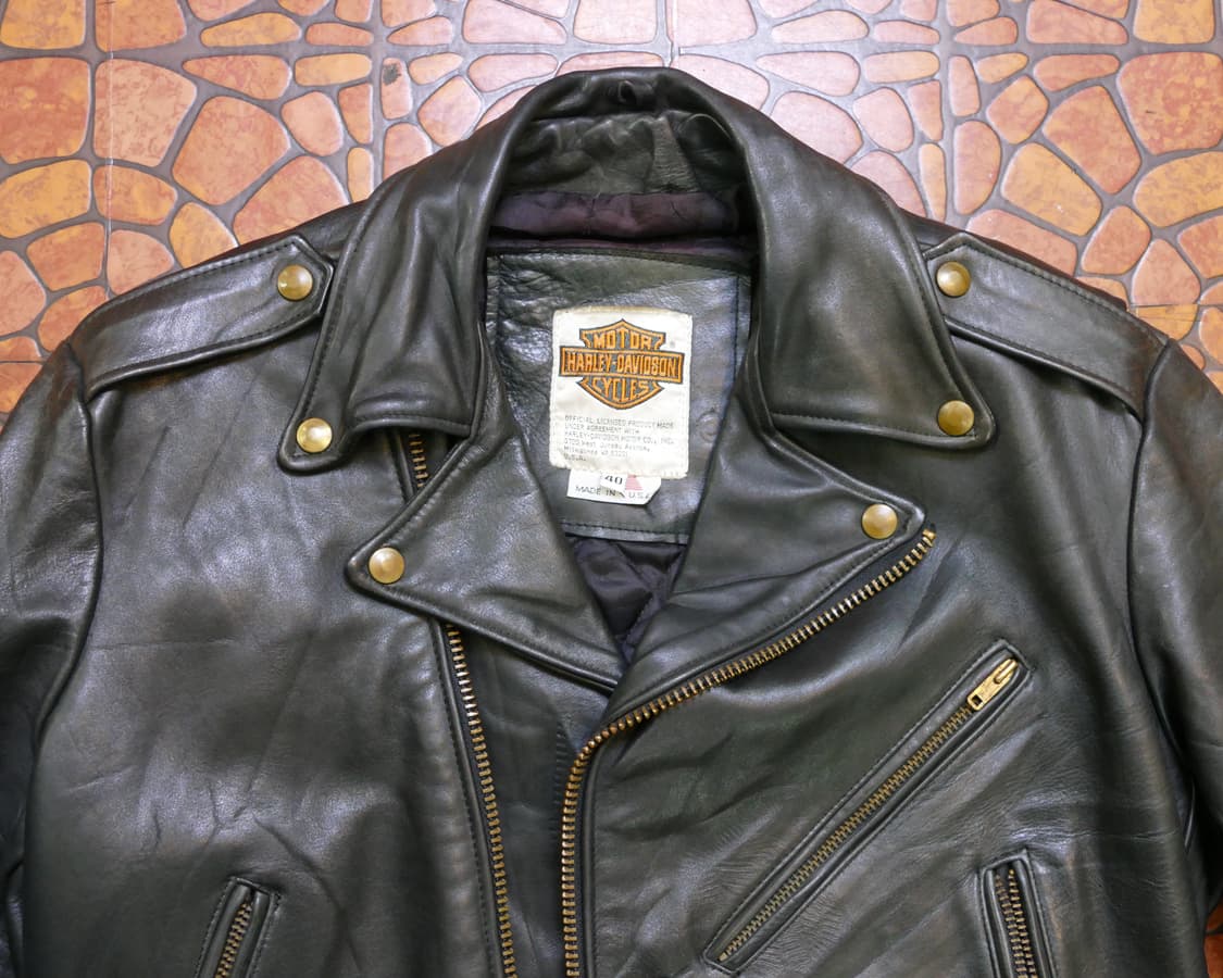 [L] USA 빈티지 Harley-Davidson 더블 라이더 레더 자켓 상품이미지4