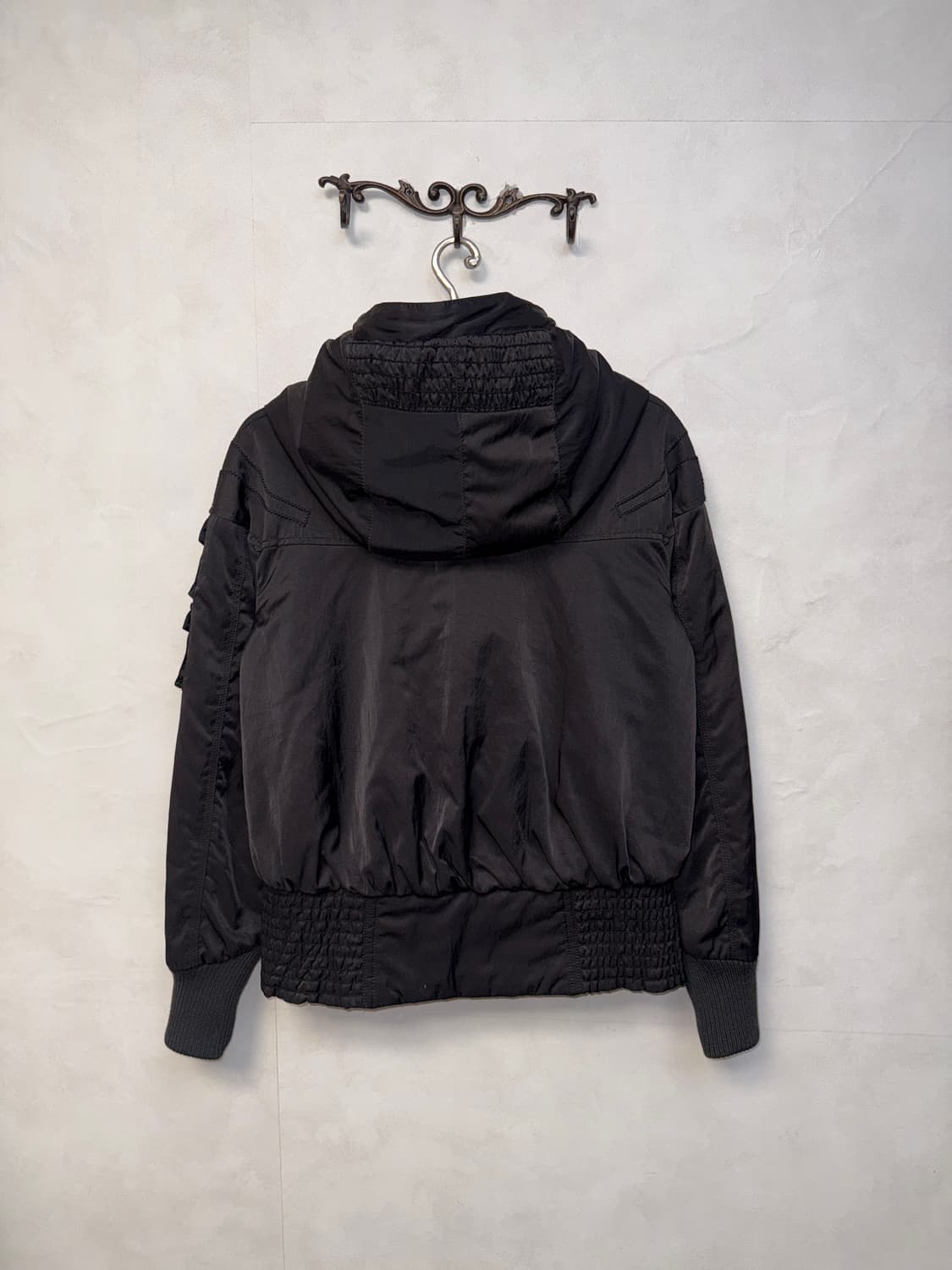 DIESEL black geometric pocket hood 패딩 상품이미지5