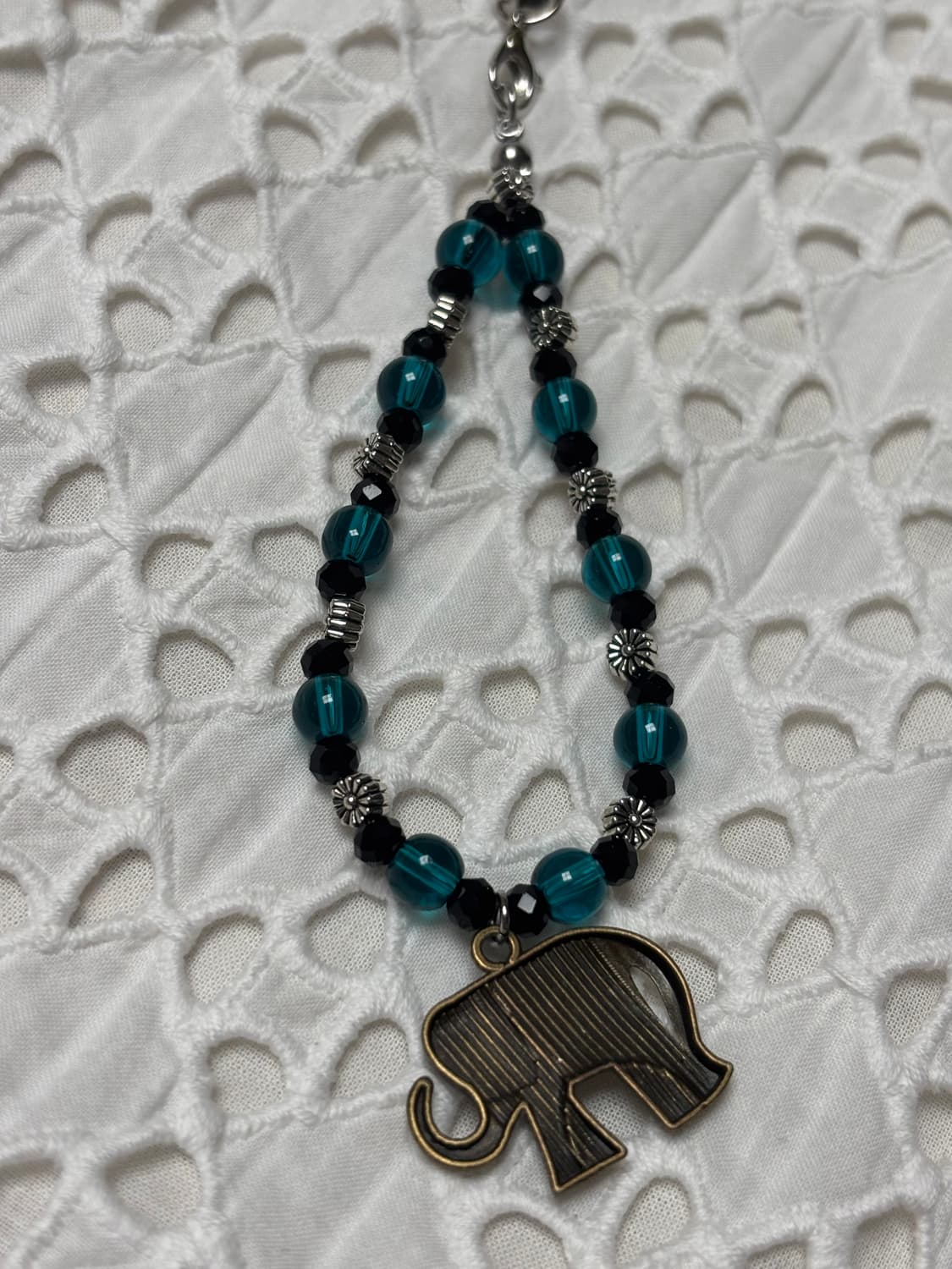 [핸드메이드] 코끼리 핸드폰 줄 키링 (하늘색) 상품이미지3