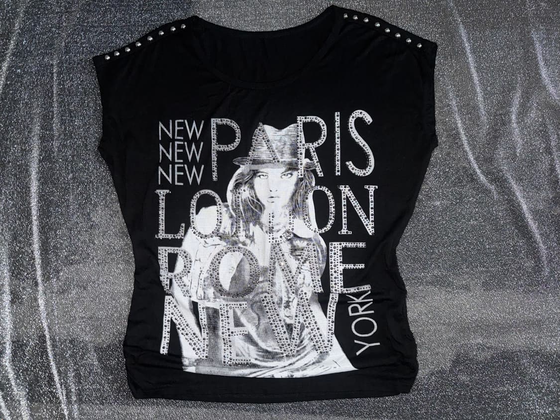 Punk black studded top 상품이미지2