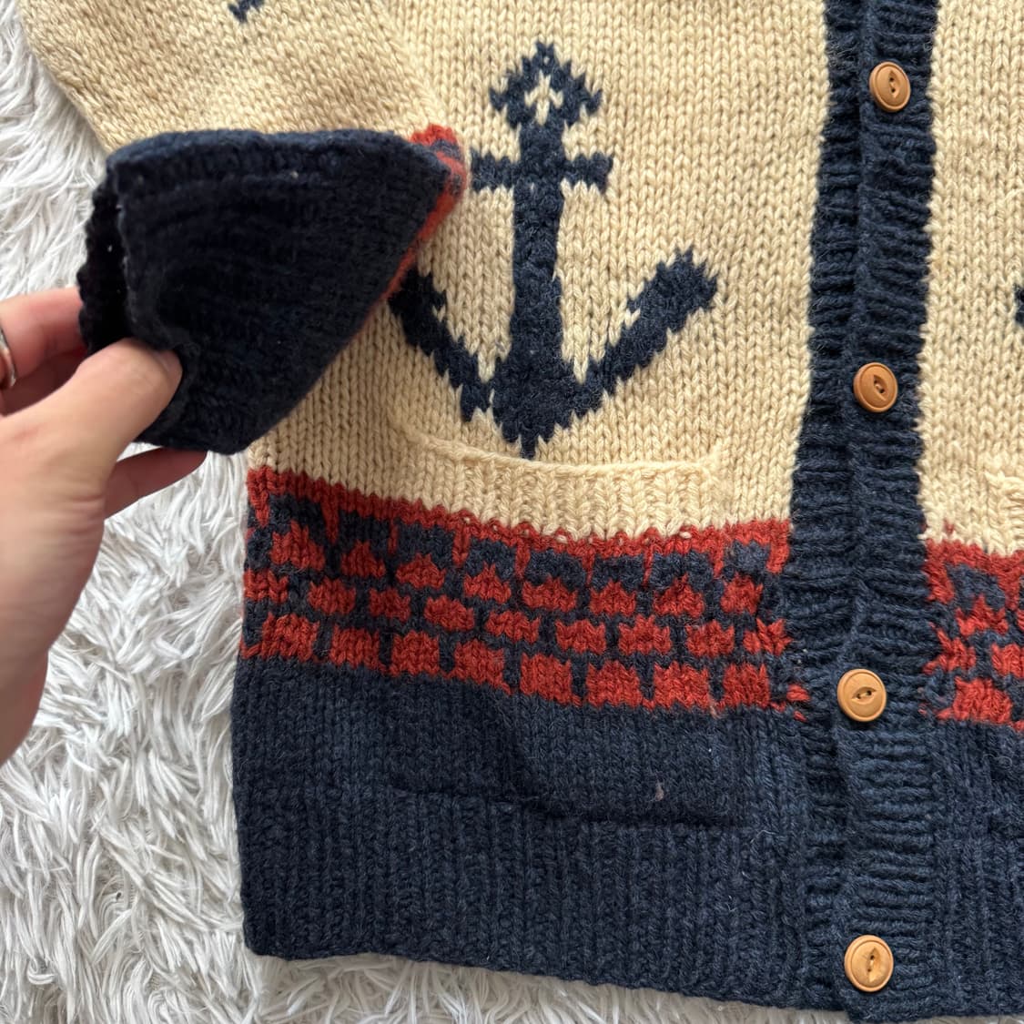 JOINT WORKS 일본빈티지 노르딕 단추 울 니트 가디건 울가디건 상품이미지4