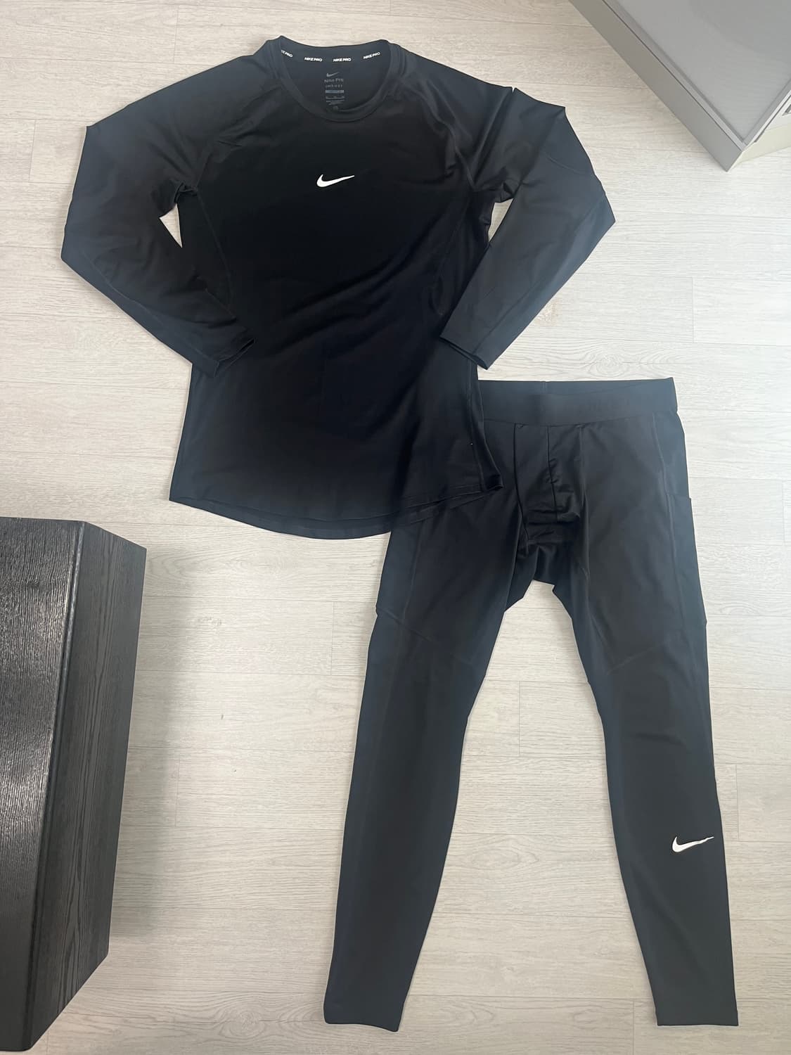 나이키 프로 남성 드라이 핏 타이트 긴팔 레깅스 세트 (XL) 상품이미지1
