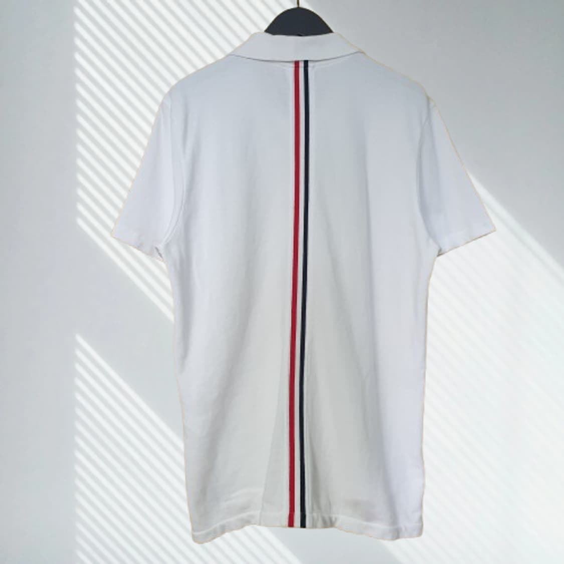 명품 톰브라운 화이트 클래식 피케 백스트라이프 폴로 티셔츠 폴로티 피케티 상품이미지3