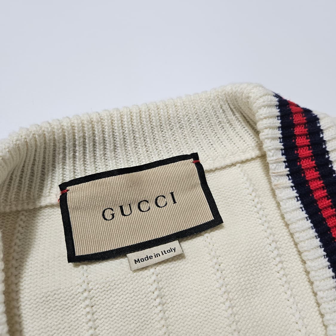 구찌 니트 코튼 브이넥 가디건[M] 상품이미지3