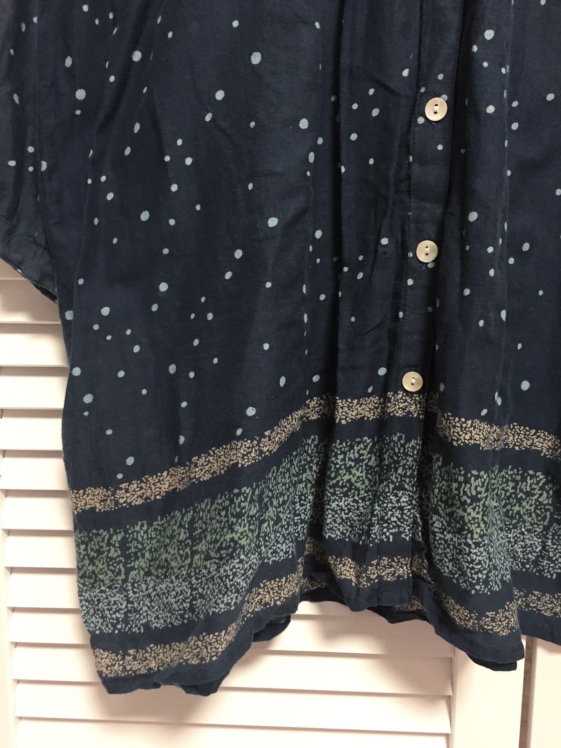 빈티지 네이비 물방울 블라우스 상품이미지3