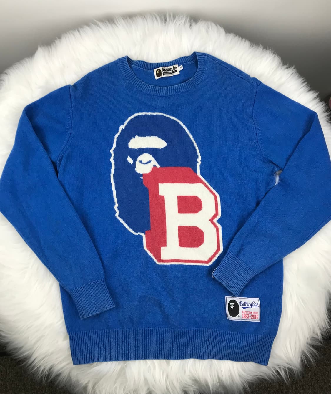 베이프 비로고 블루 니트 스웨터 맨투맨 올드스쿨 bape 빈티지 상품이미지2