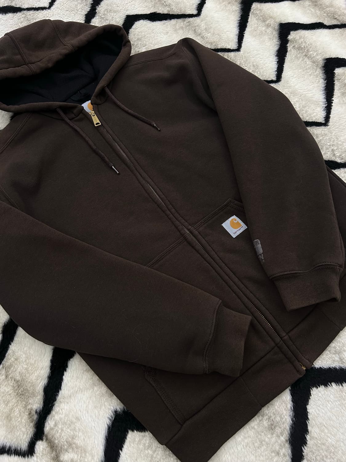 [S]칼하트 레인디펜더 후드집업/다크브라운 상품이미지3