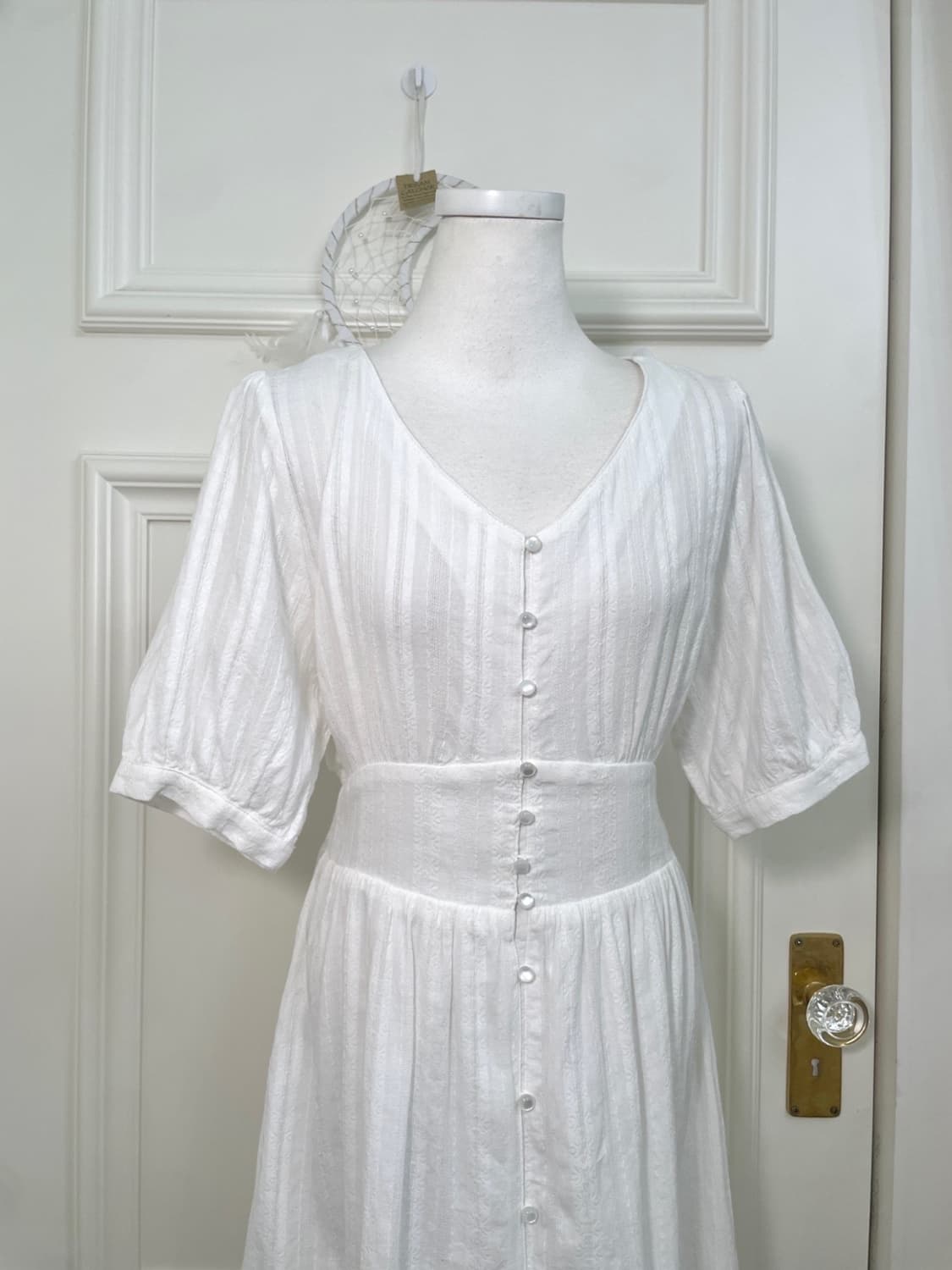 white puff sleeve princess cotton long o 상품이미지5