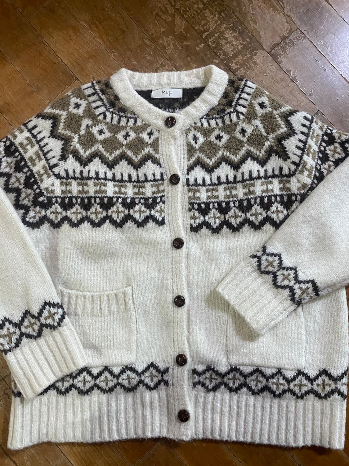 isup 노르딕 여성 가디건 아이보리 Free 상품이미지1