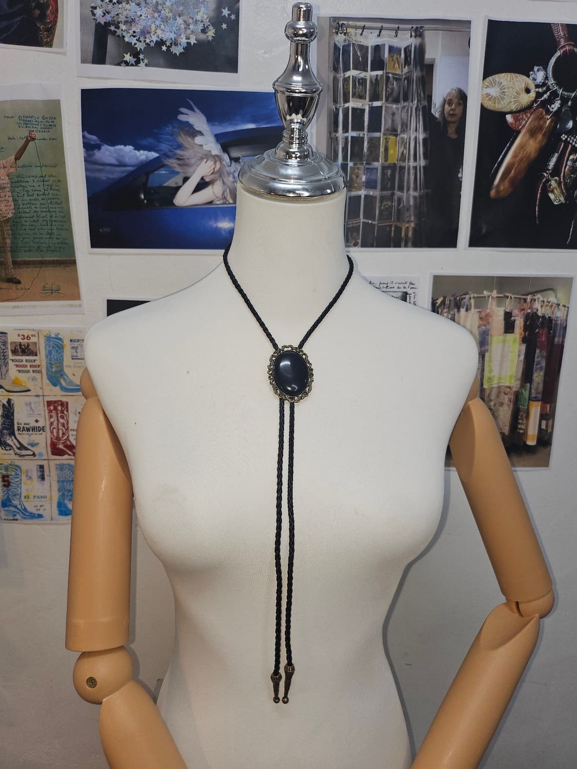 [Vintage] Vintage Blk Stone Loop Tie 상품이미지2