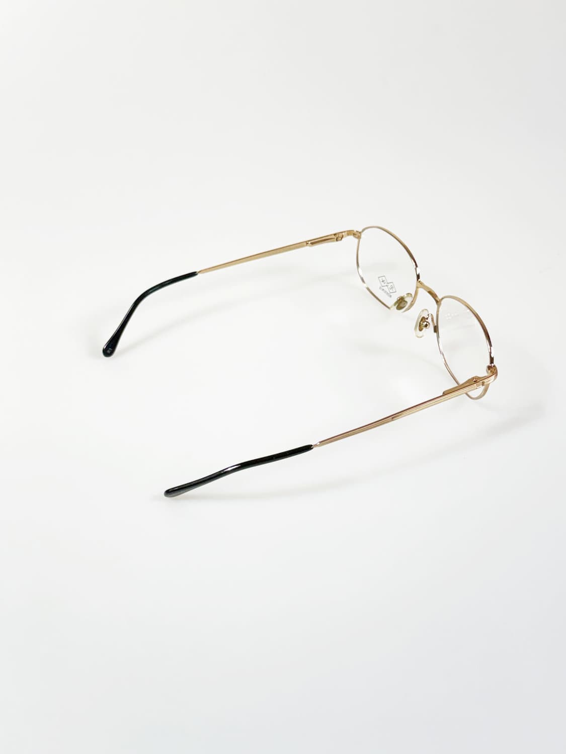 90s ROSSINIS 골드 메탈 슬림 스퀘어 빈티지 안경 상품이미지4