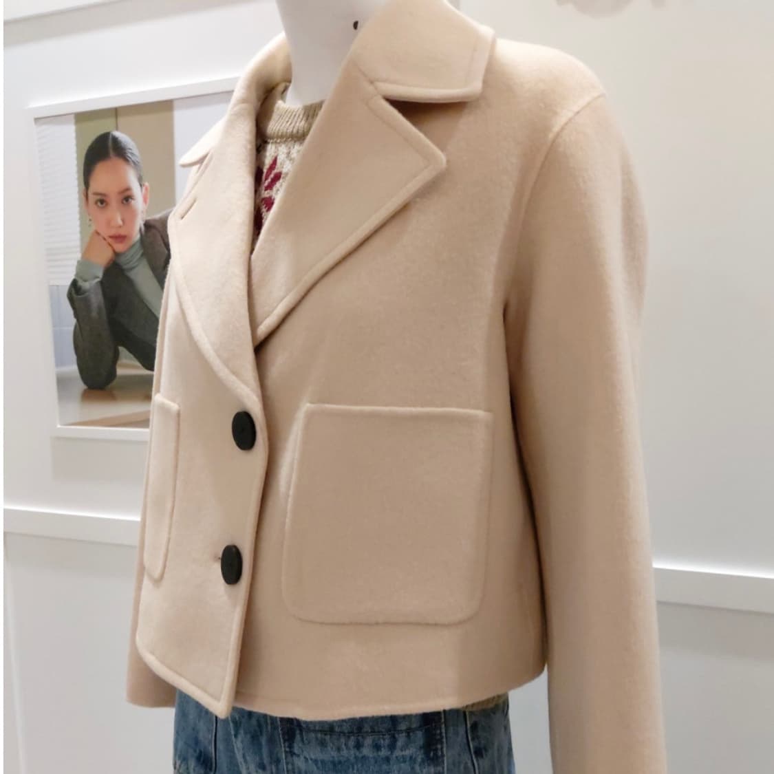 온앤온 더블 단추 숏 코트 상품이미지2