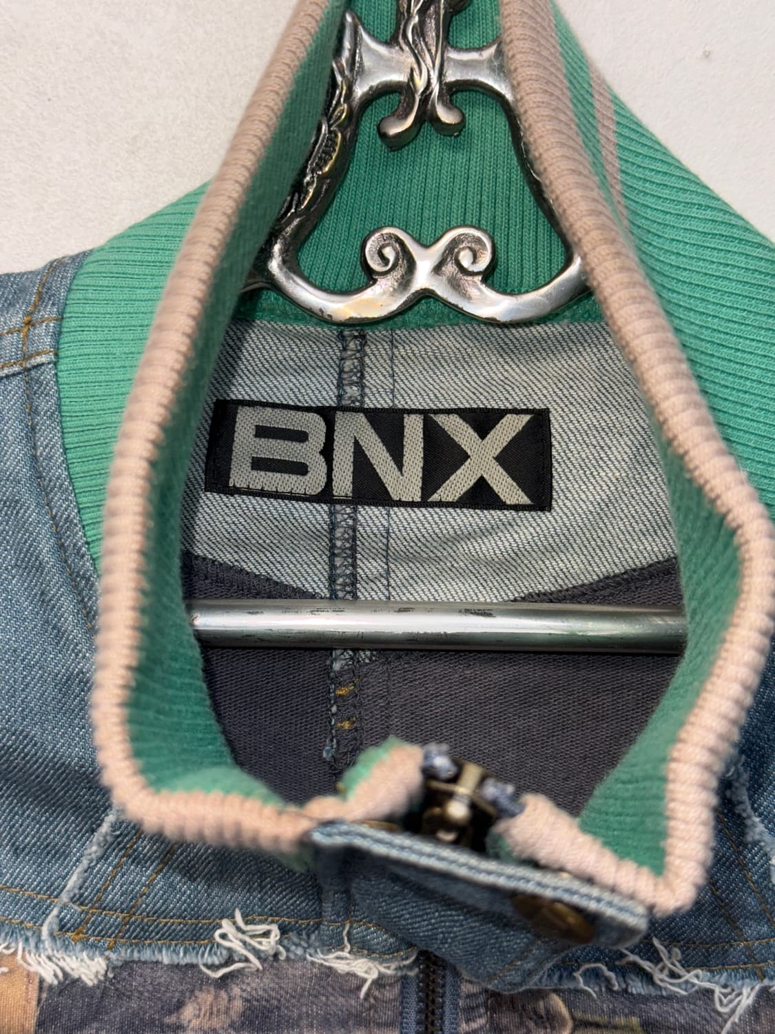 BNX vintage denim lettering crop jersey 상품이미지4