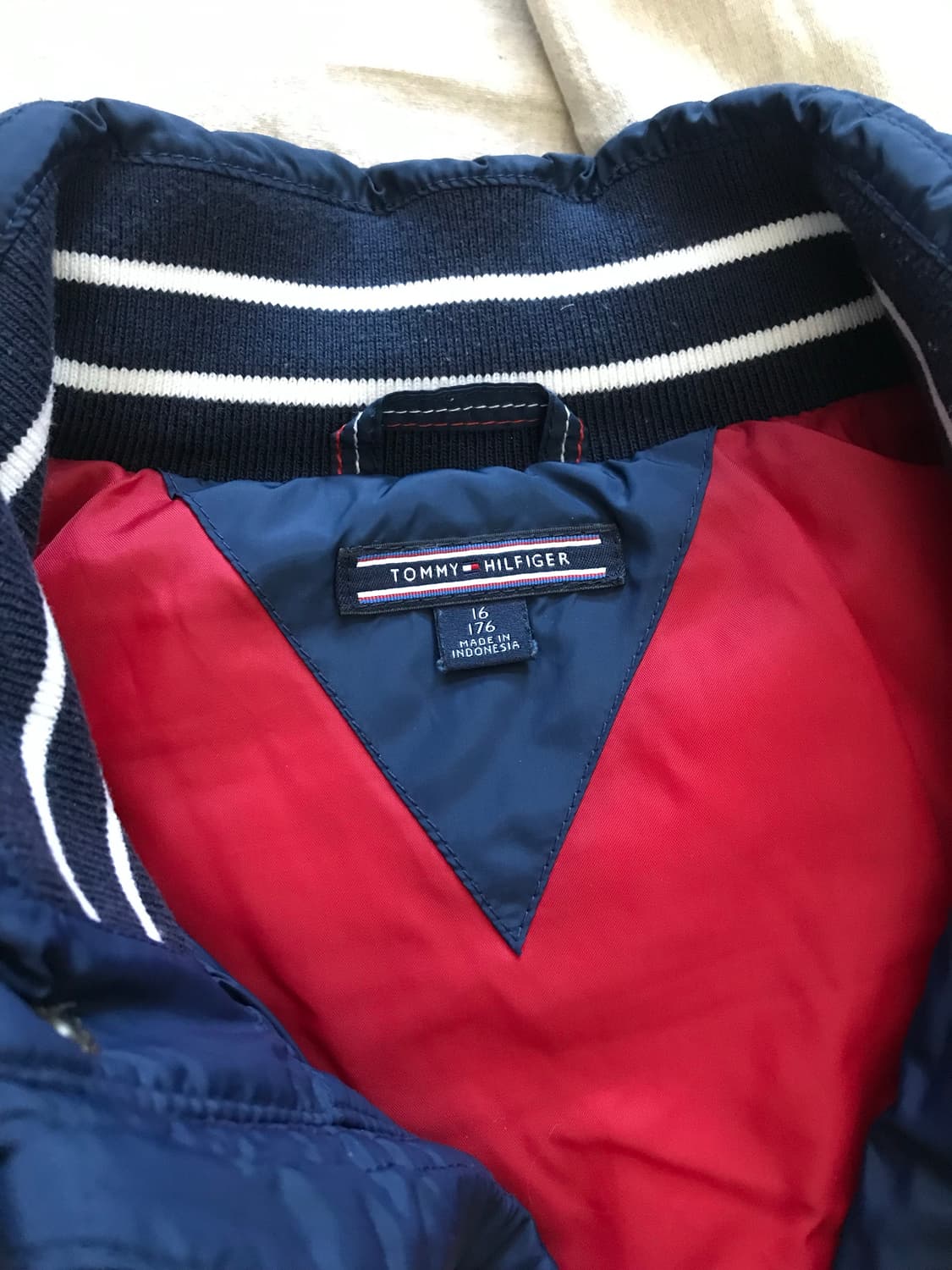 타미힐피거 자수 패치로고 네이비 숏패딩 상품이미지7