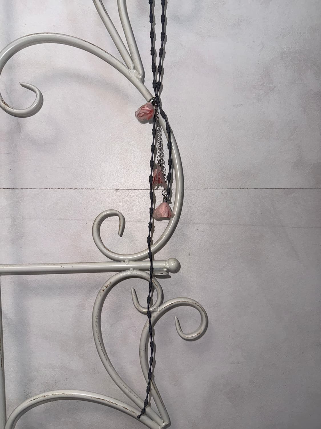 Pink gray rose drop layered necklace  상품이미지5