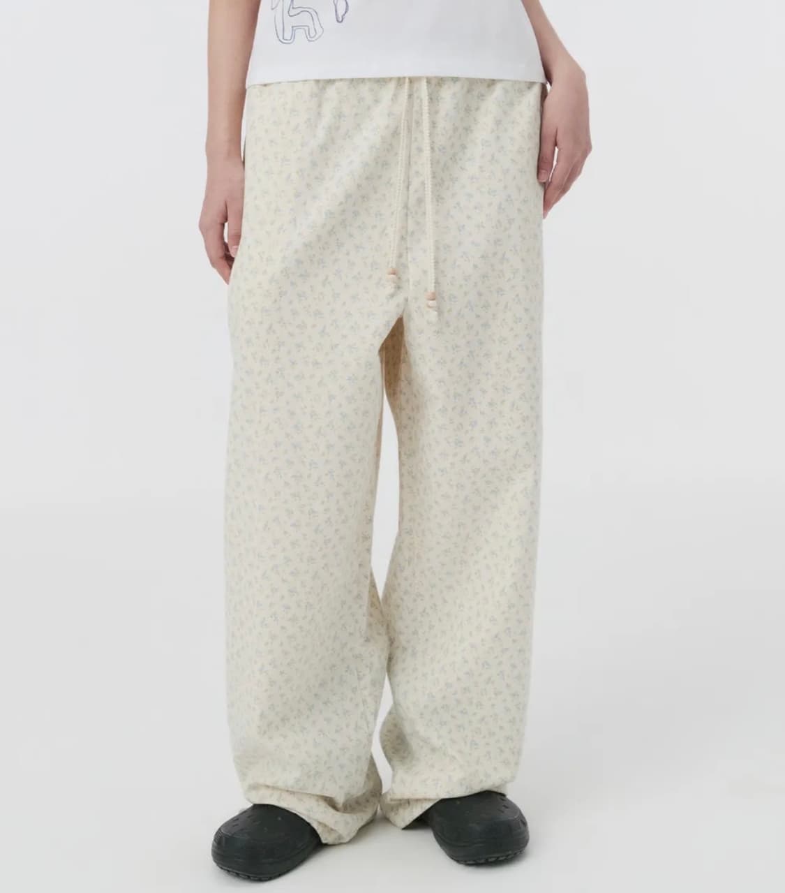 오헤시오 FLORAL WIDE BANDING PANTS 상품이미지1
