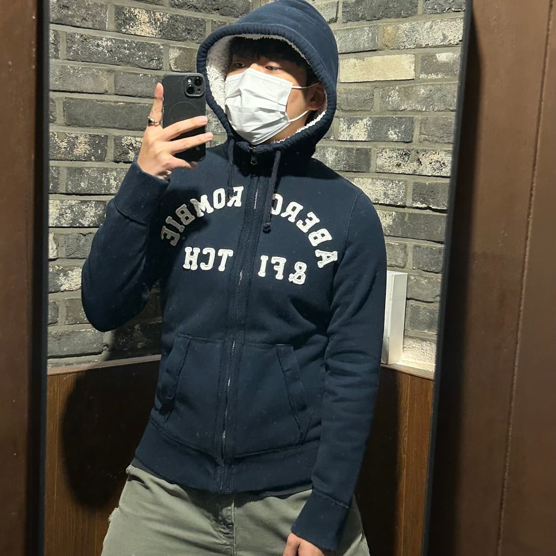 M) 아베크롬비 네이비 보아 울프죠 후드집업 상품이미지9