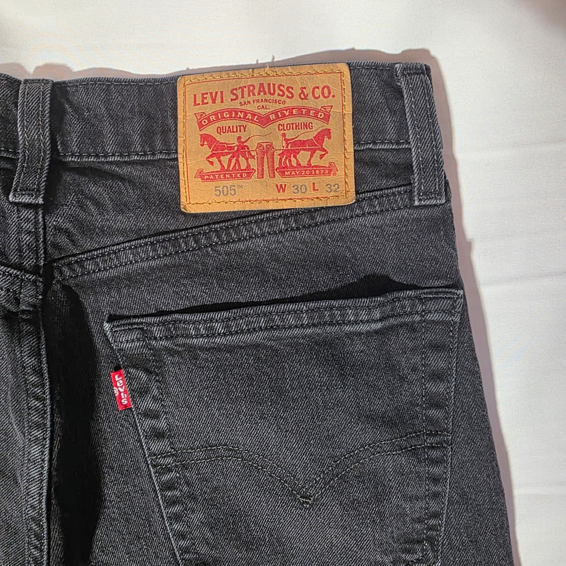 [W30L32]리바이스 505 블랙 데님 팬츠 상품이미지6