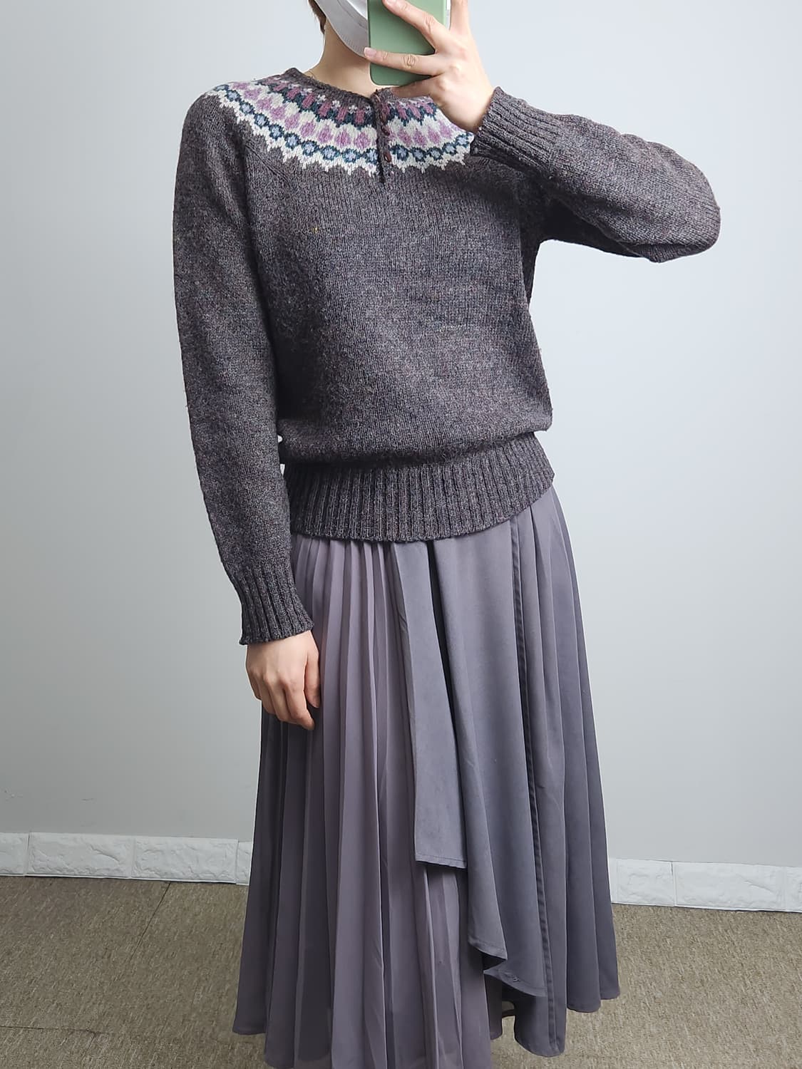 패턴 울 니트 상품이미지2