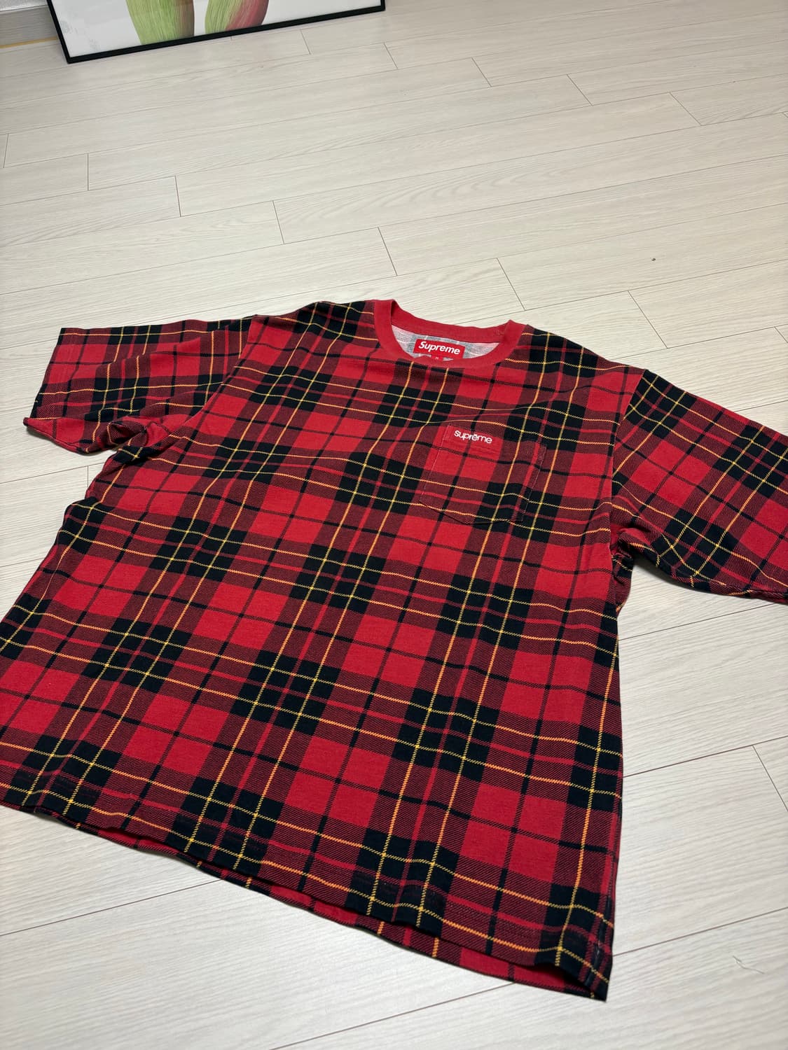 supreme 슈프림 체크 포켓 티 M사이즈 상품이미지2