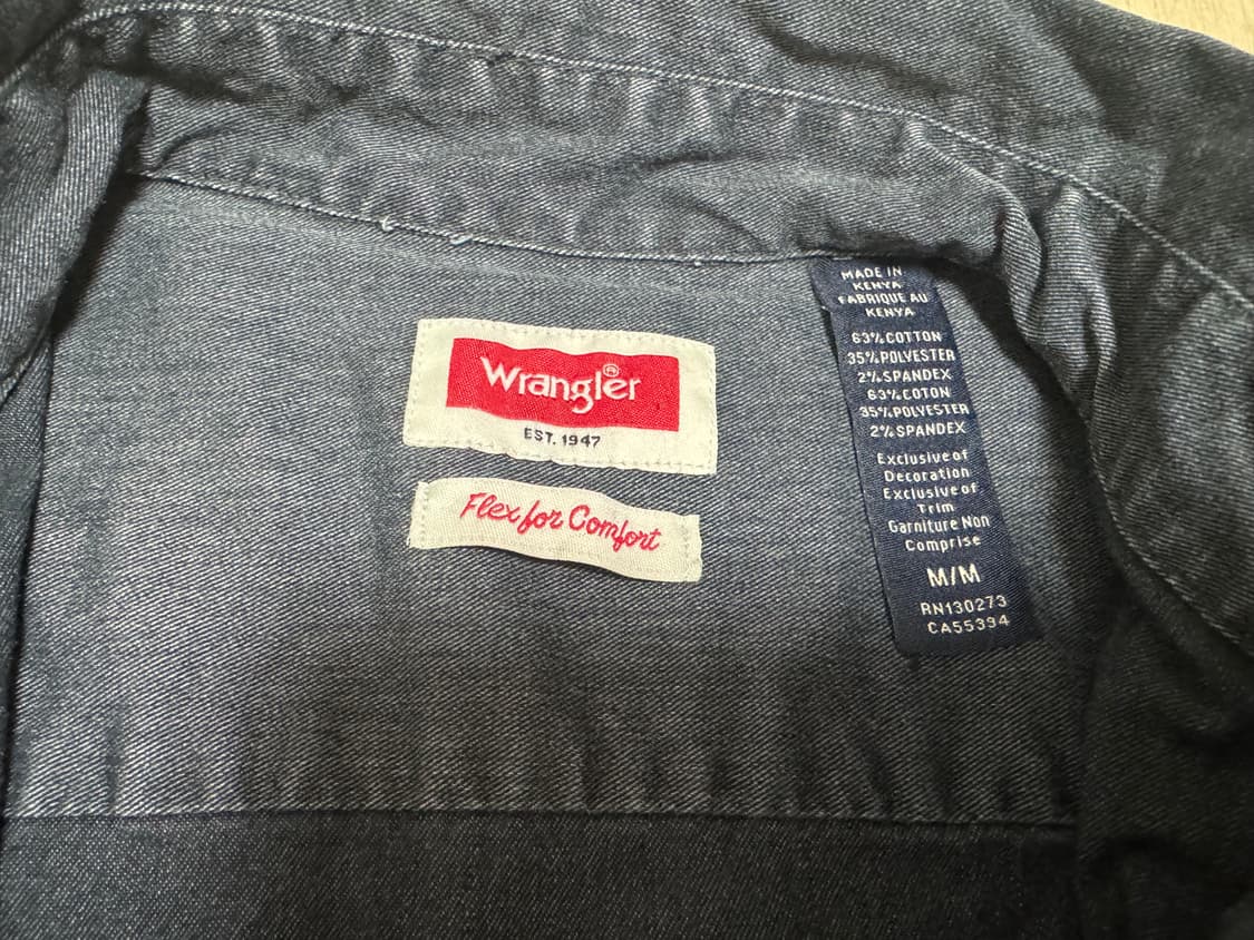 랭글러 투포켓 워크웨어 코튼 데님셔츠 상품이미지3