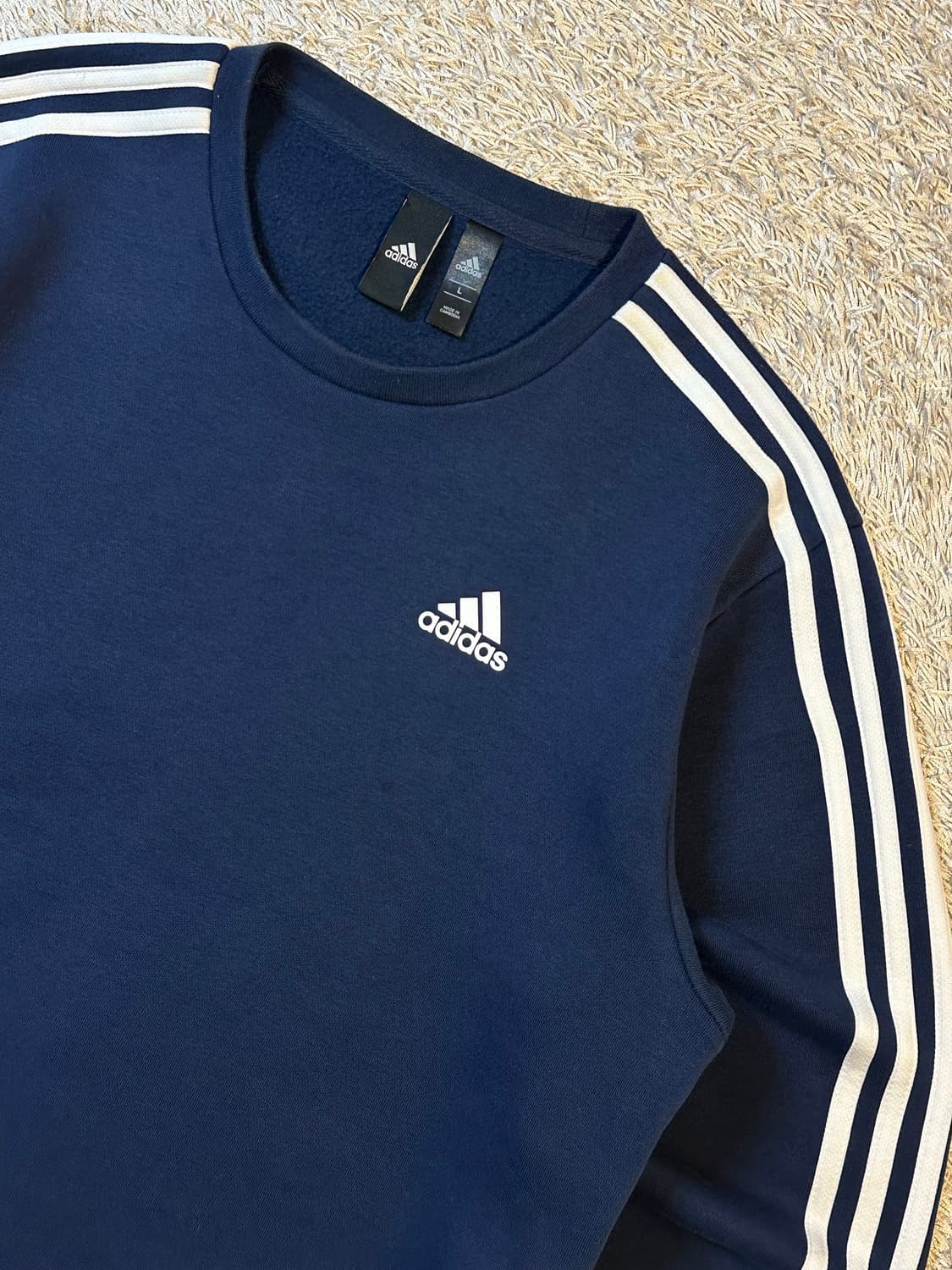 아디다스 ADIDAS 삼각로고 사이드라인 맨투맨 네이비 상품이미지2