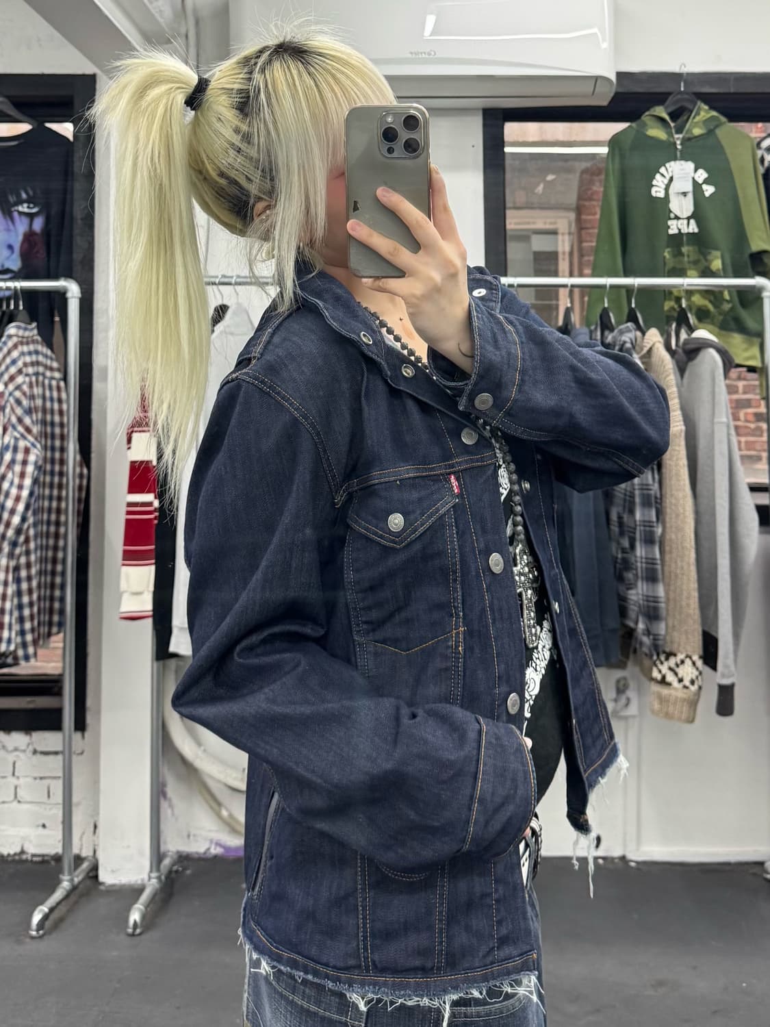 리바이스 컷팅 버튼 데님자켓 상품이미지4