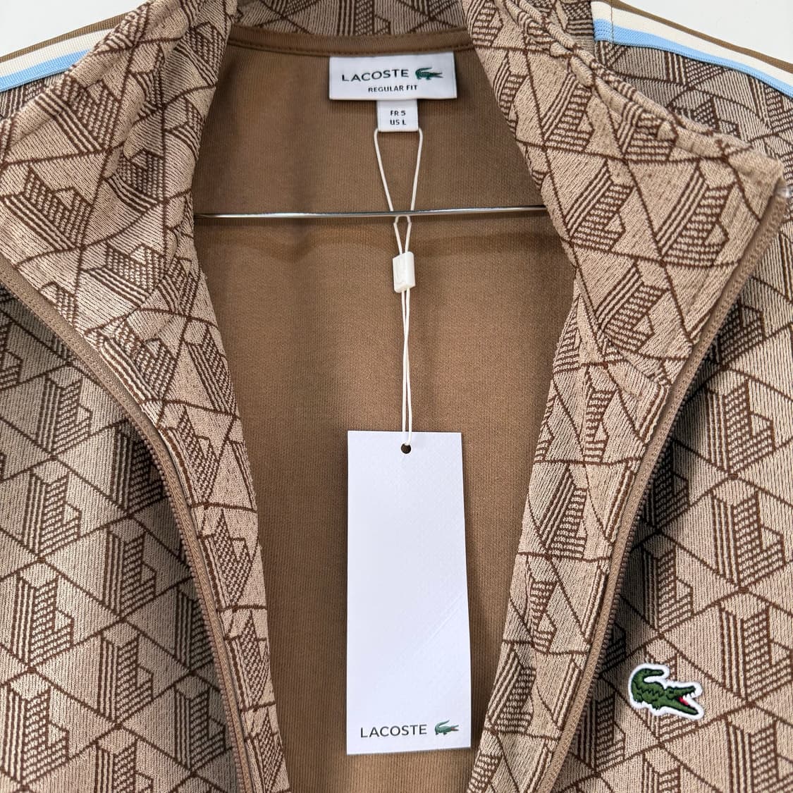 라코스테 Lacoste 남성 모노그램 자카드 트랙자켓 베이지 집업 새제품 상품이미지2