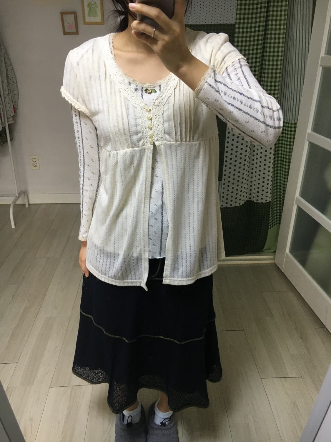 아이보리 반소매 니트  상품이미지9