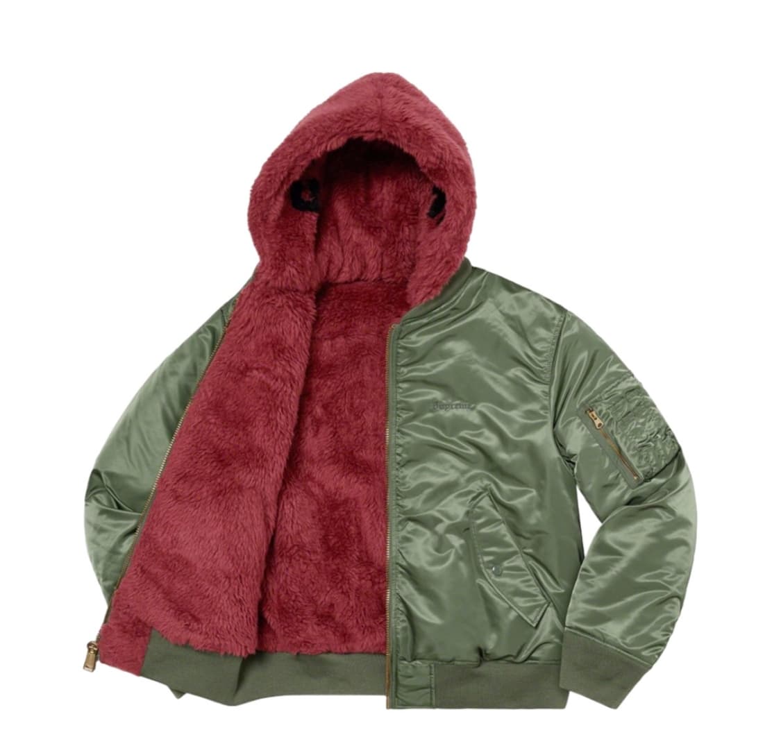 [M] 슈프림 포우 퍼 리버시블 MA-1 올리브 - 22FW 상품이미지3