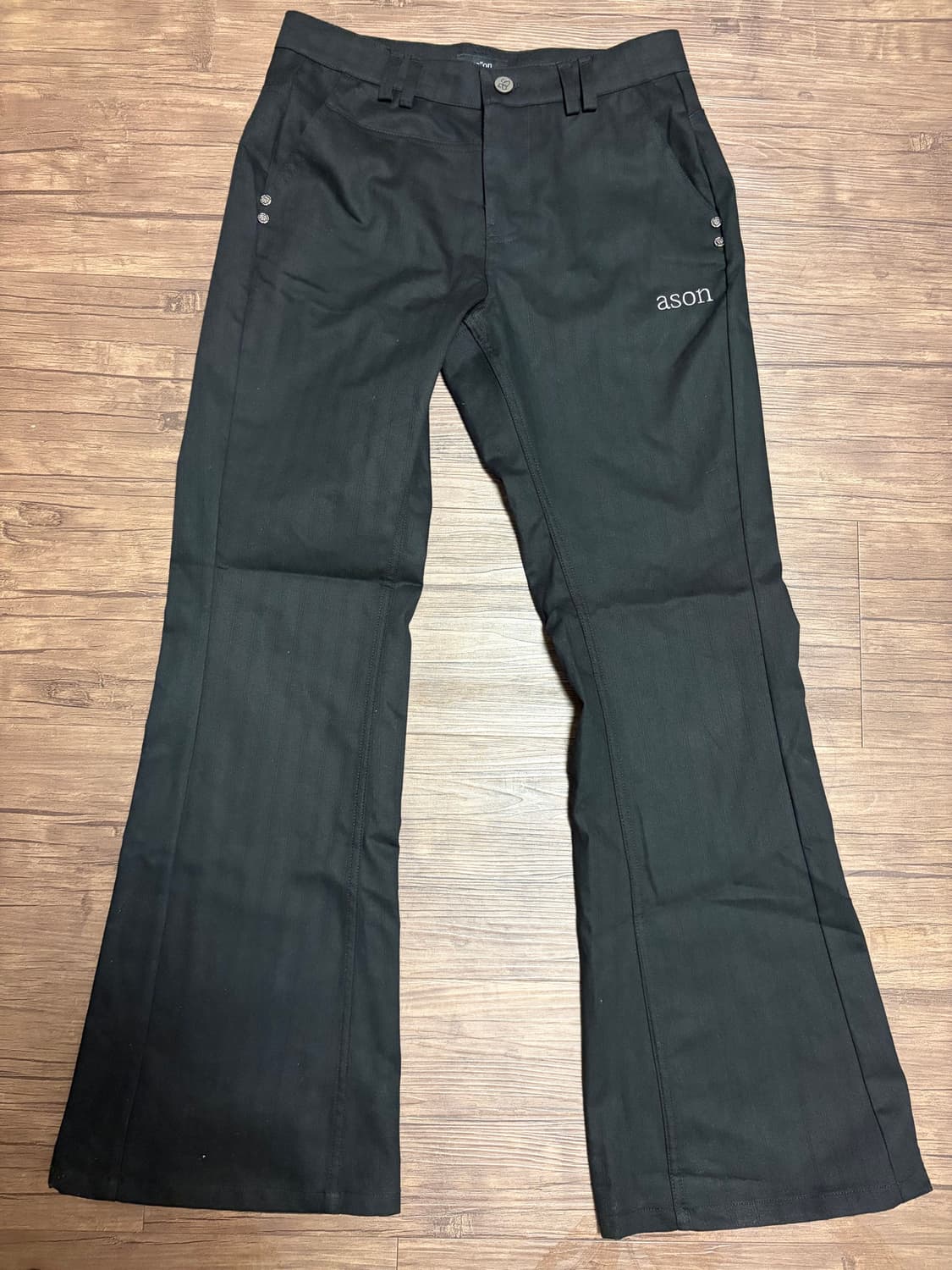 애즈온 ason TINA TWILL PANTS / BLACK M사이즈 상품이미지1