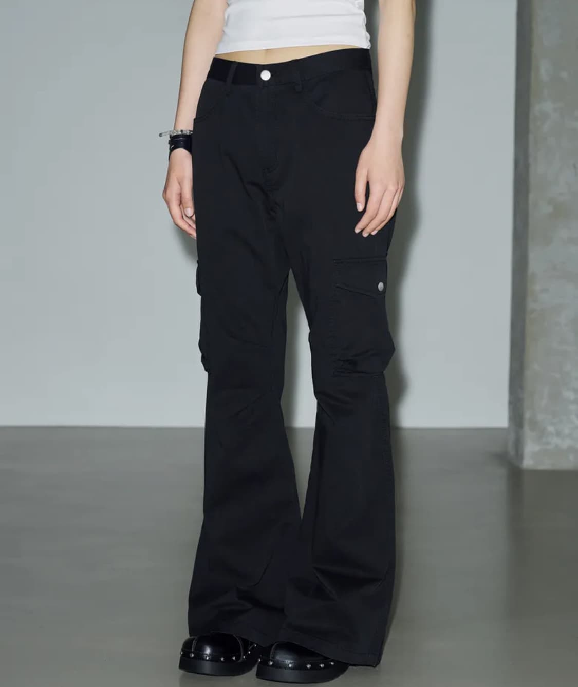 피그먼트 부츠컷 카고 팬츠 [블랙] M 상품이미지1