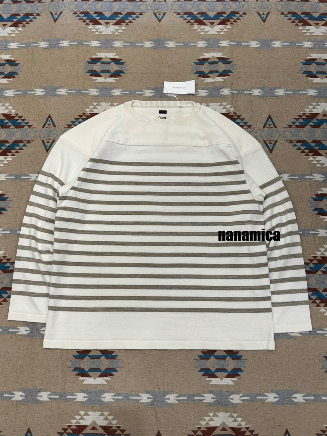 [M][100] 나나미카 페이퍼 니트 스트라이프 크루 상품이미지1